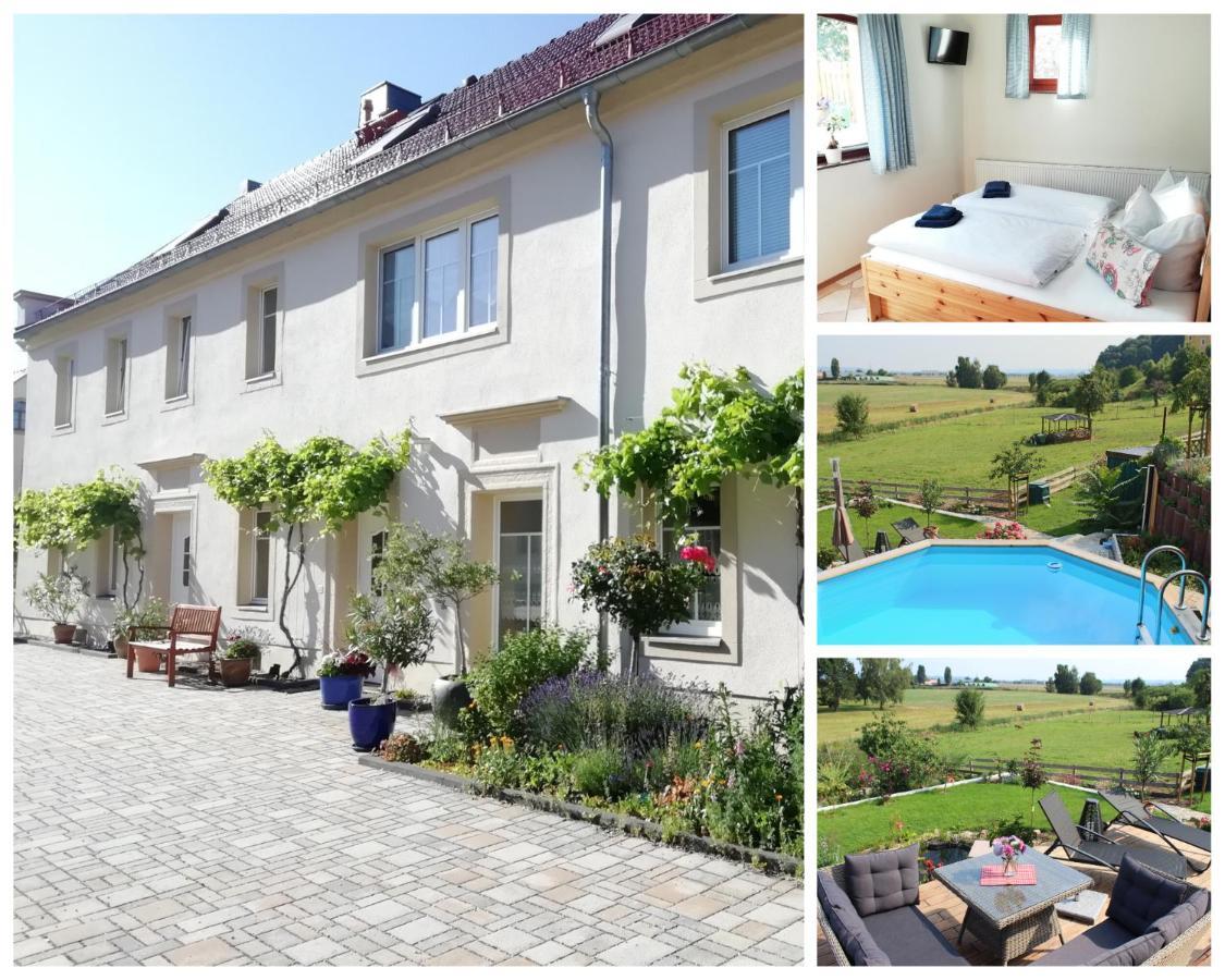 Ferienhof Graefe - 3-Seiten Hof Mit Grossem Garten, Pool & Sauna Meißen Zewnętrze zdjęcie
